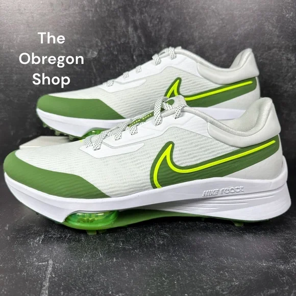 AIR ZOOM INFINITY TOUR NEXT% MENS SPIKED GOLF SHOES SIZE 11 WHITE TREELINE GREEN - Picture 1 of 10